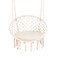 Beige Steel Frame Macrame Hammock Chair with Soft Padded Cushion